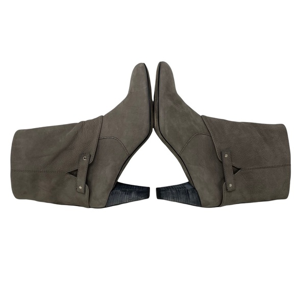 Theory Gray Nubuck Leather Ankle Zip Booties Size 40 US 10 - Picture 8 of 13